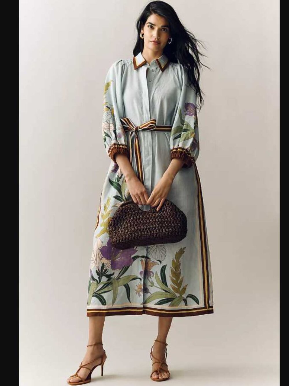 New US 8 (AU 12) ALÉMAIS (from Anthropologie) Alfie 100% Linen midi shirt dress
